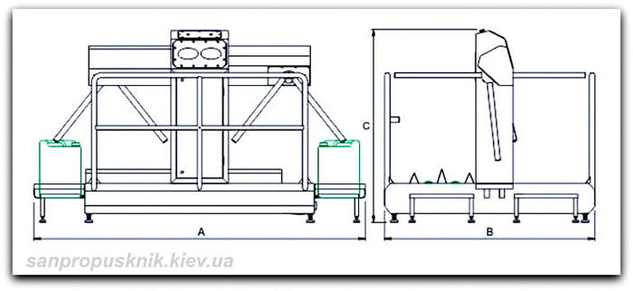 Санпропускник для рук взуття з турнікетом-SRN1