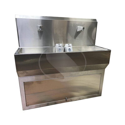 Умывальник сенсор две секции с подставкой